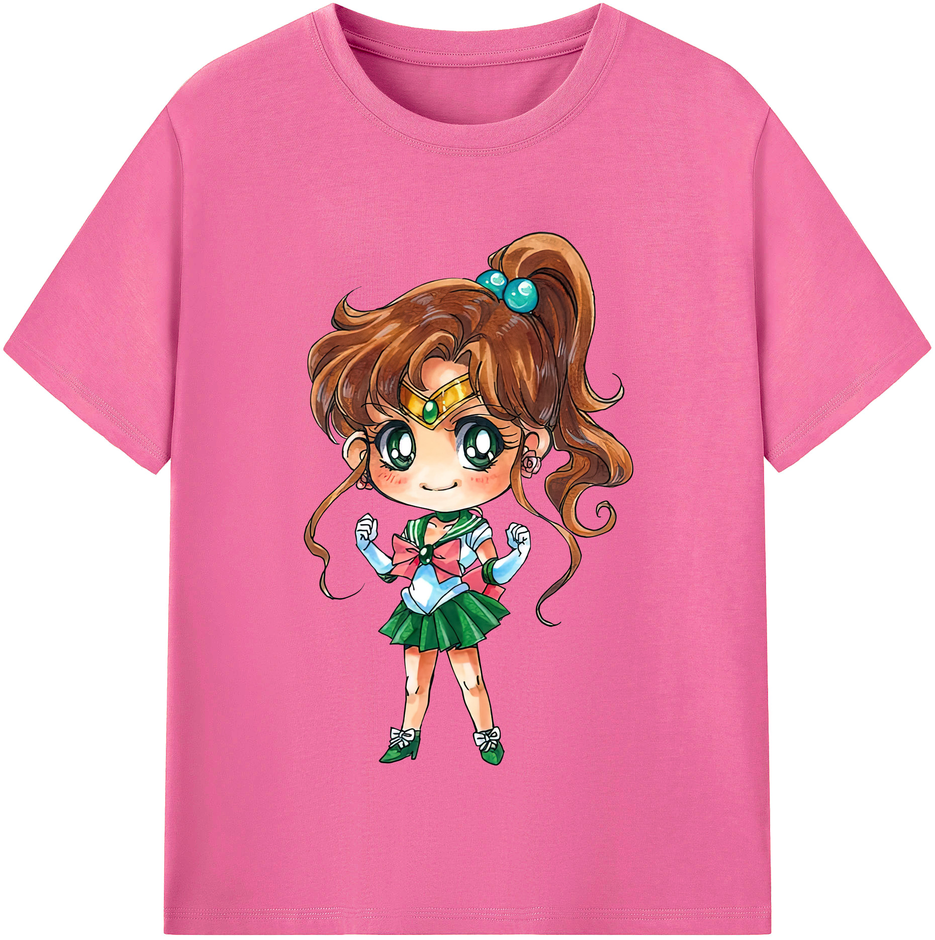 （画像用） 美少女戦士セーラームーン 木野 まこと きの まこと Sailor Moon Kino Makoto （セーラージュピター；Sailor Jupiter） レディースカジュアルプリントTシャツ（綿100％）